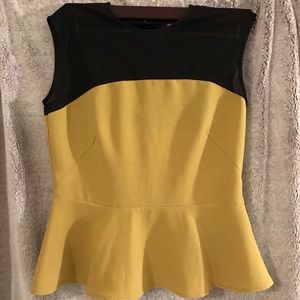 H&M yellow peplum top